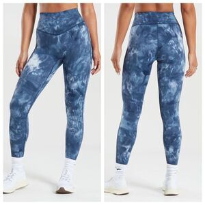 Gymshark Blue Marble High-Waist Leggings